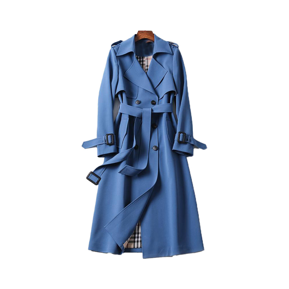 Damen Trenchcoat Baumwollmischung Strukturiert Mit Gürtel