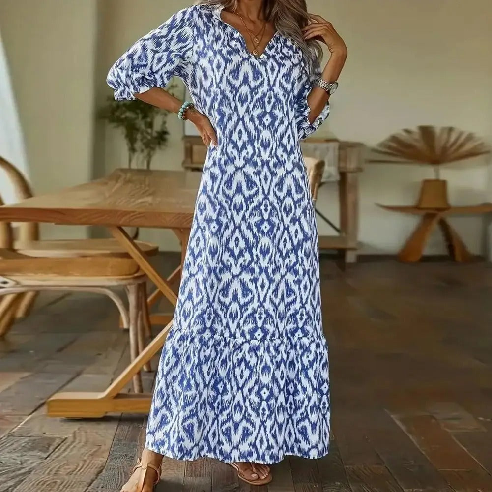 Damen Maxi Kleid Elegantes Sommerkleid Mit Schnittdetails