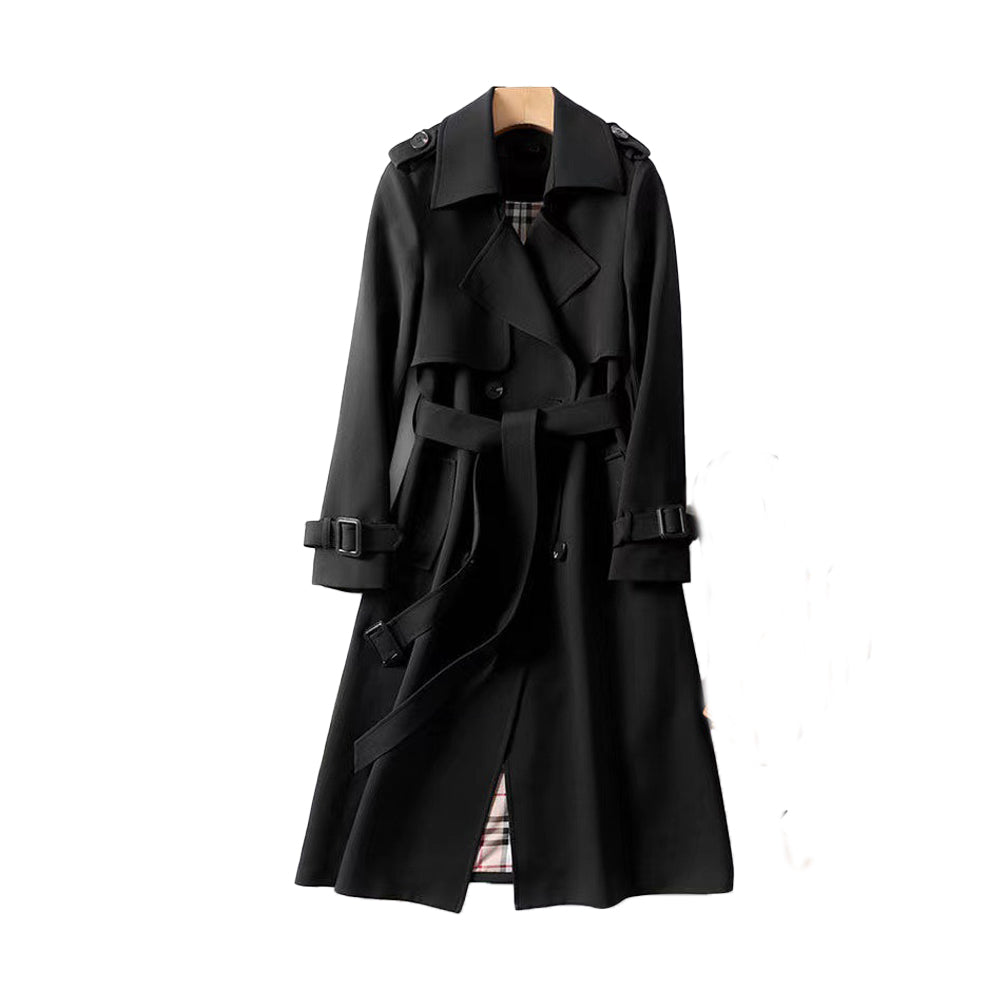 Damen Trenchcoat Baumwollmischung Strukturiert Mit Gürtel