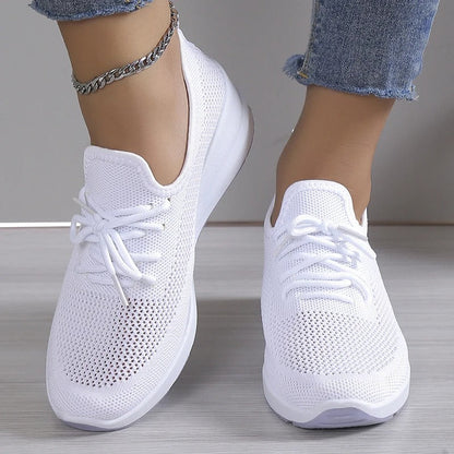Damen Sneaker Atmungsaktives Mesh Plateau Bequem