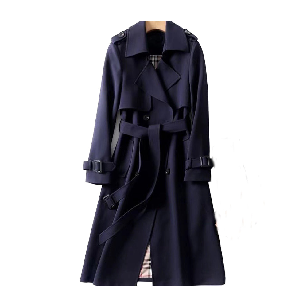 Damen Trenchcoat Baumwollmischung Strukturiert Mit Gürtel