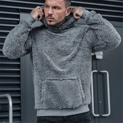 Eveloria Herren Teddy-Hoodie Klassisch Grau - Eveloria