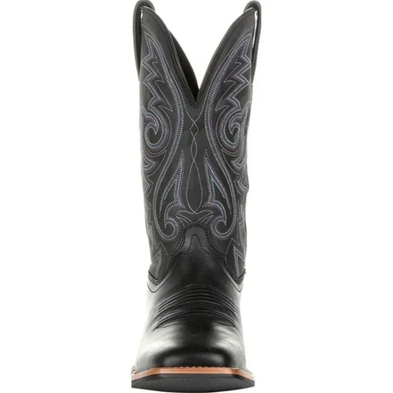 Herren Cowboy-Stiefel Westernstil Leder Braun