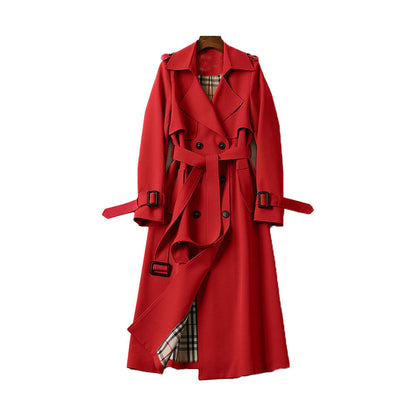 Damen Trenchcoat Baumwollmischung Strukturiert Mit Gürtel