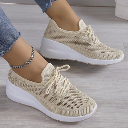 Damen Sneaker Atmungsaktives Mesh Plateau Bequem