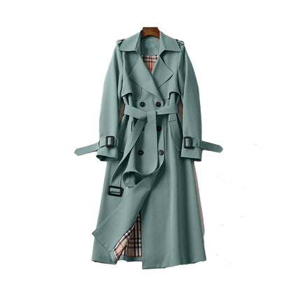 Damen Trenchcoat Baumwollmischung Strukturiert Mit Gürtel