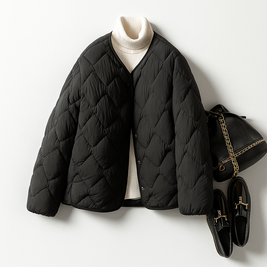 Damen Pufferjacke Warm Gesteppt Leicht