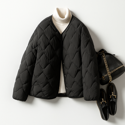 Damen Pufferjacke Warm Gesteppt Leicht