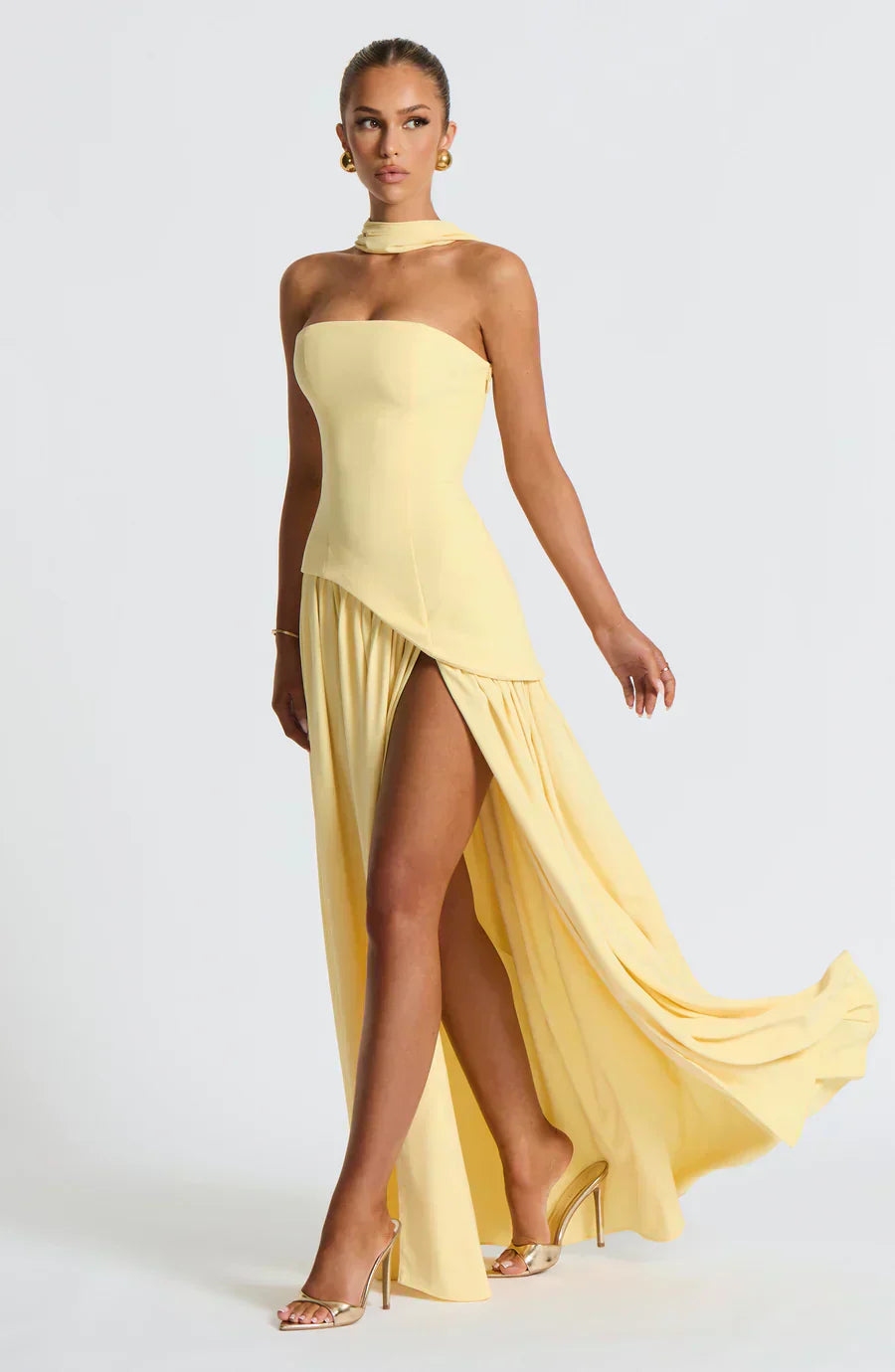 Damen Asymmetrisches Maxi-Kleid Hochzeit Gästekleid - Eveloria