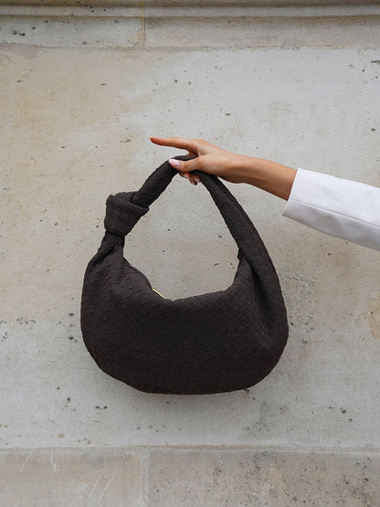 Geflochtete Hobo-Tasche mit Knoten-Detail Braun