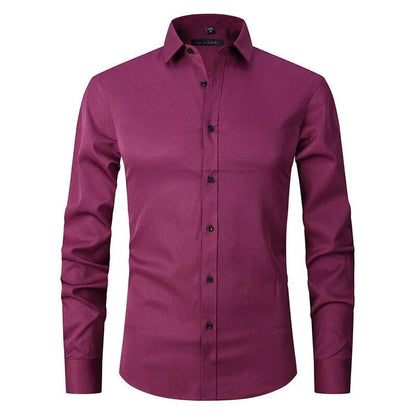 Herren Slim Fit Hemd Knopfleiste Weiß