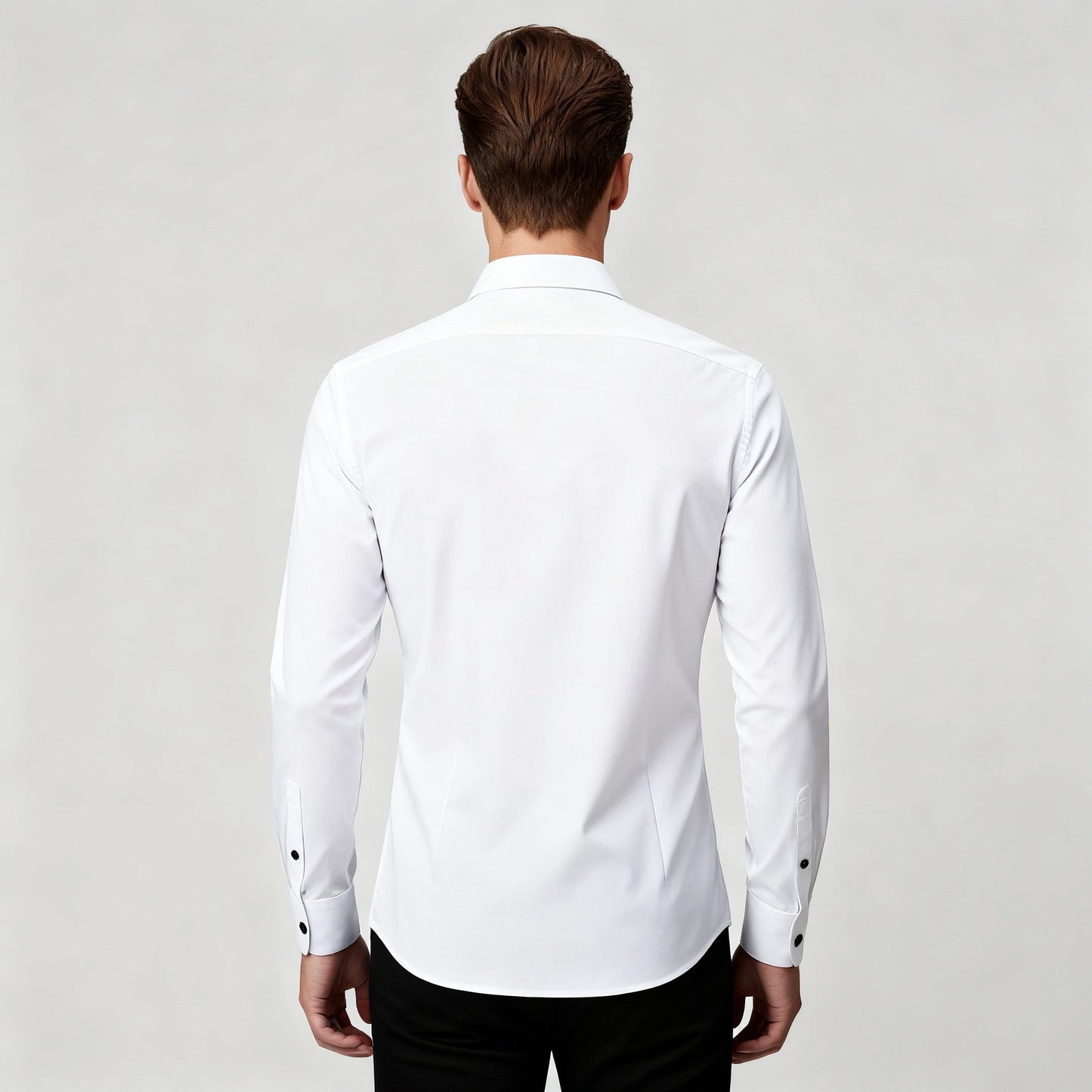 Herren Slim Fit Hemd Knopfleiste Weiß