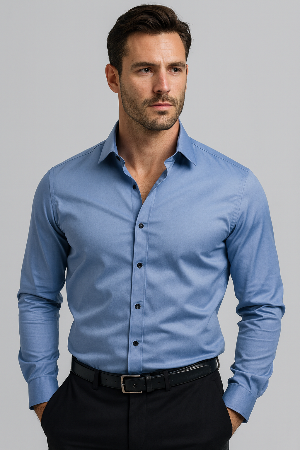Herren Slim Fit Hemd aus Baumwolle Weiß