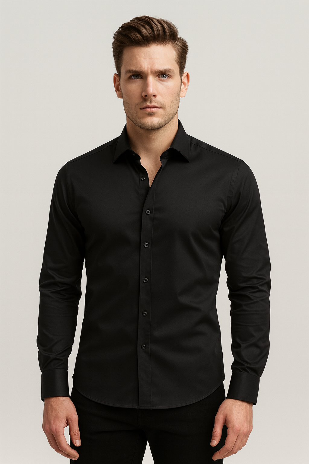 Herren Slim Fit Hemd aus Baumwolle Weiß - Eveloria
