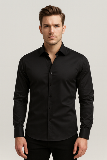 Herren Slim Fit Hemd aus Baumwolle Weiß - Eveloria
