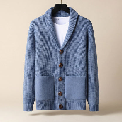 Herren Strickcardigan Schalkragen Knöpfe - Eveloria