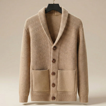 Herren Strickcardigan Schalkragen Knöpfe