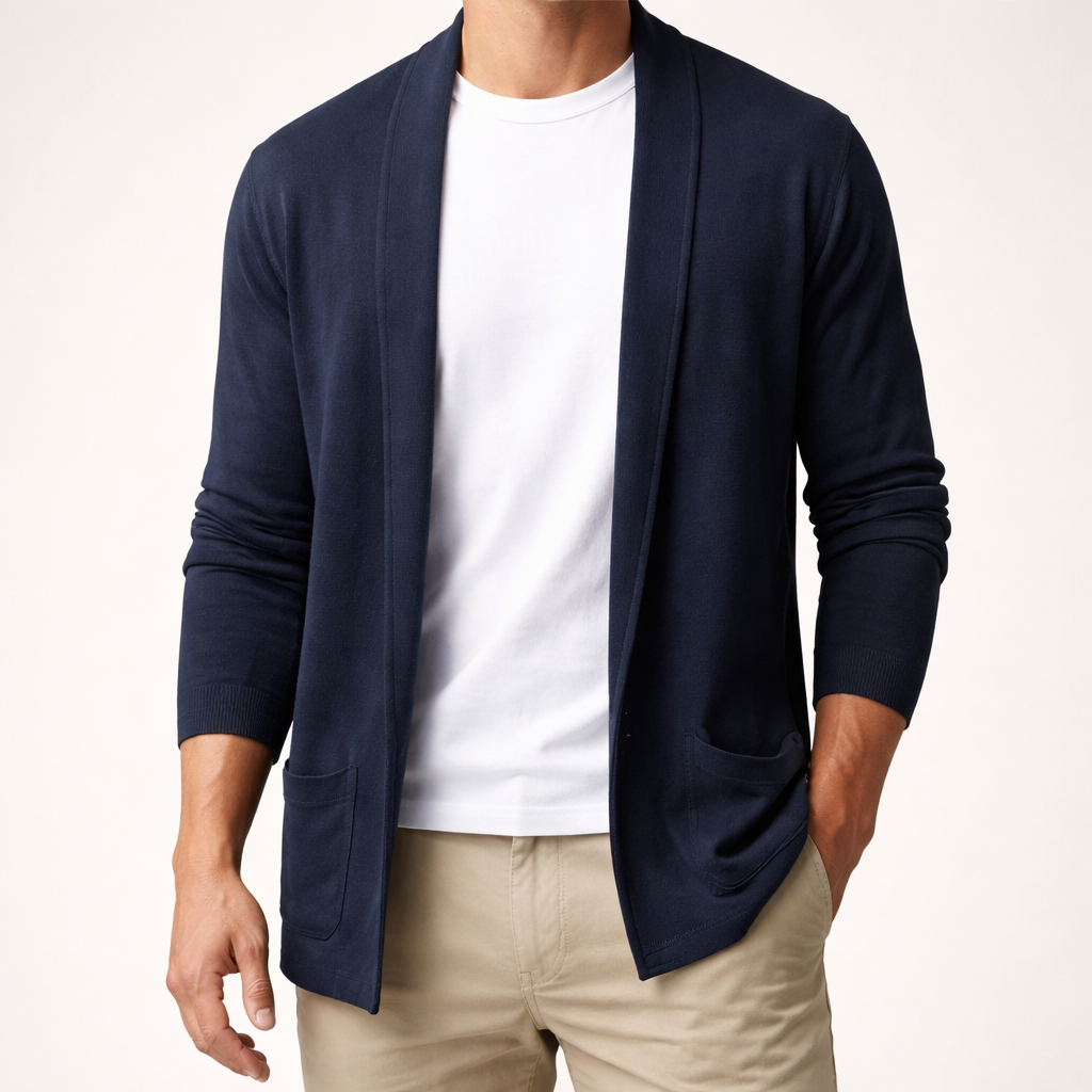Herren Offene Strickjacke mit Taschen