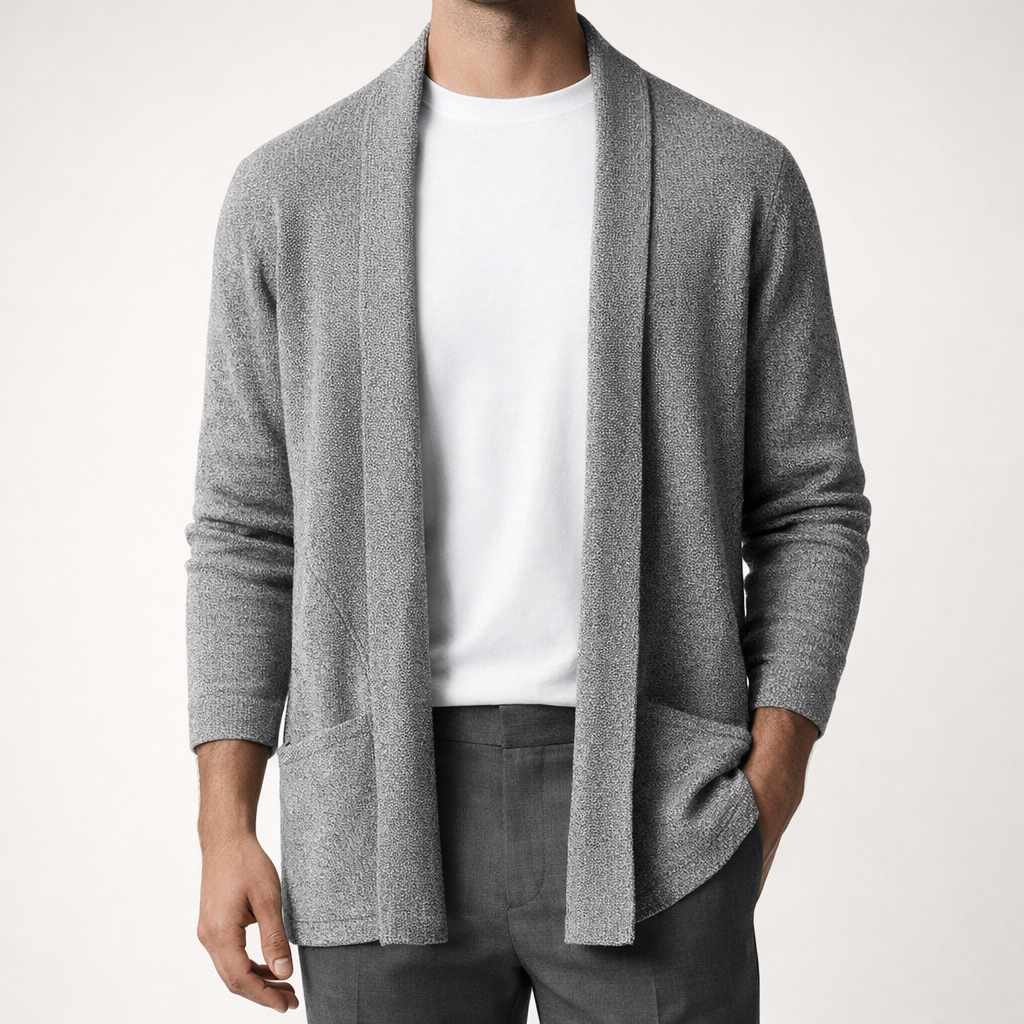 Herren Offene Strickjacke mit Taschen - Eveloria