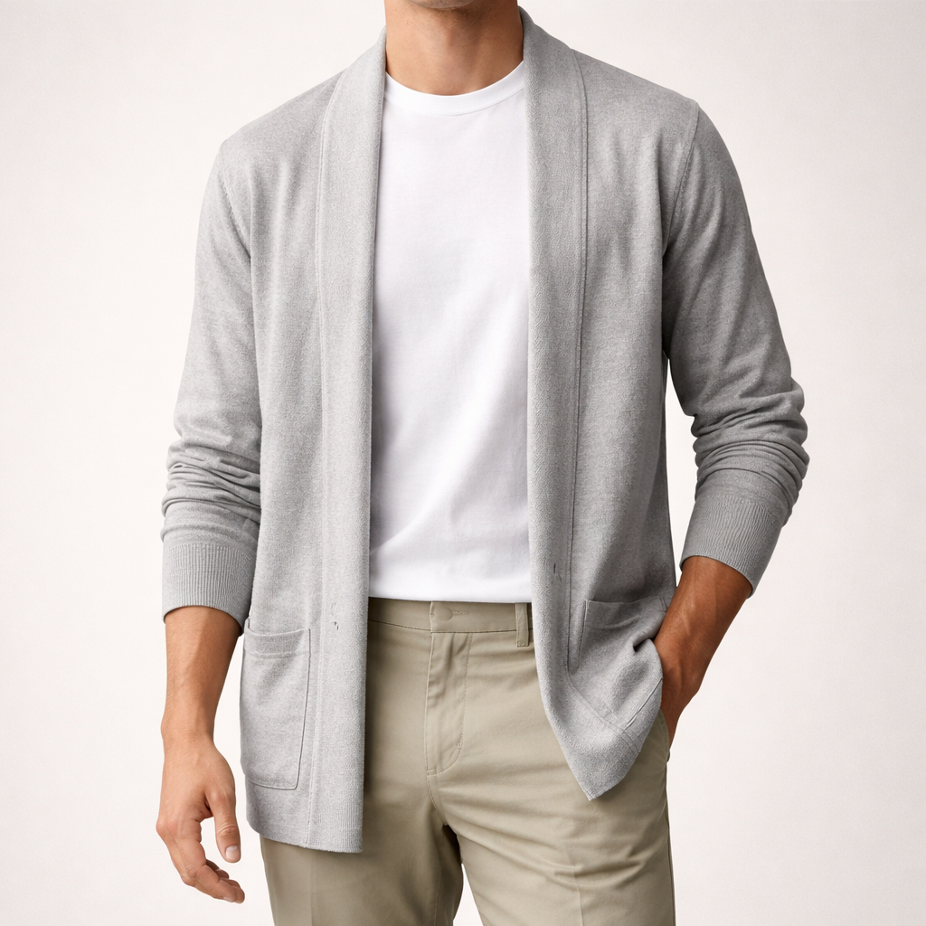 Herren Offene Strickjacke mit Taschen