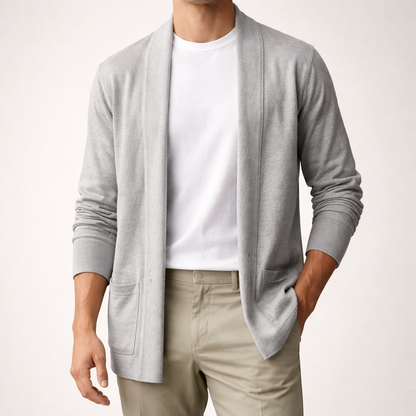 Herren Offene Strickjacke mit Taschen