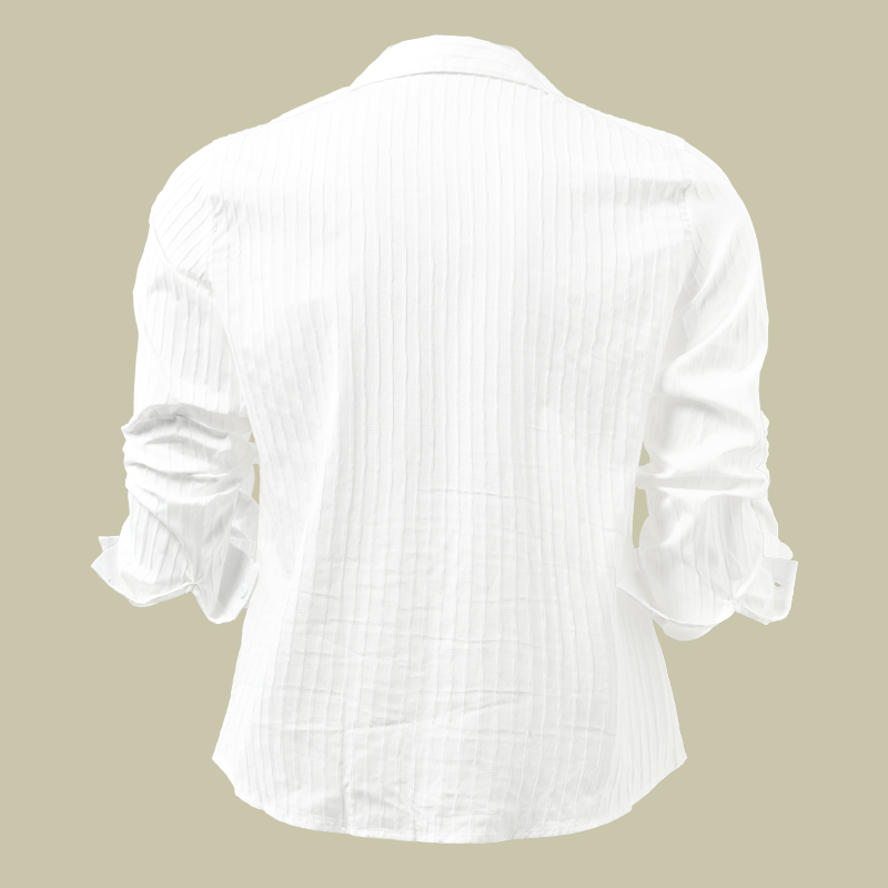 Herren Slim Fit Knopfhemd Gerippt Weiß