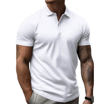 Herren Polo-Shirt Kurzarm Sportlich Weiß