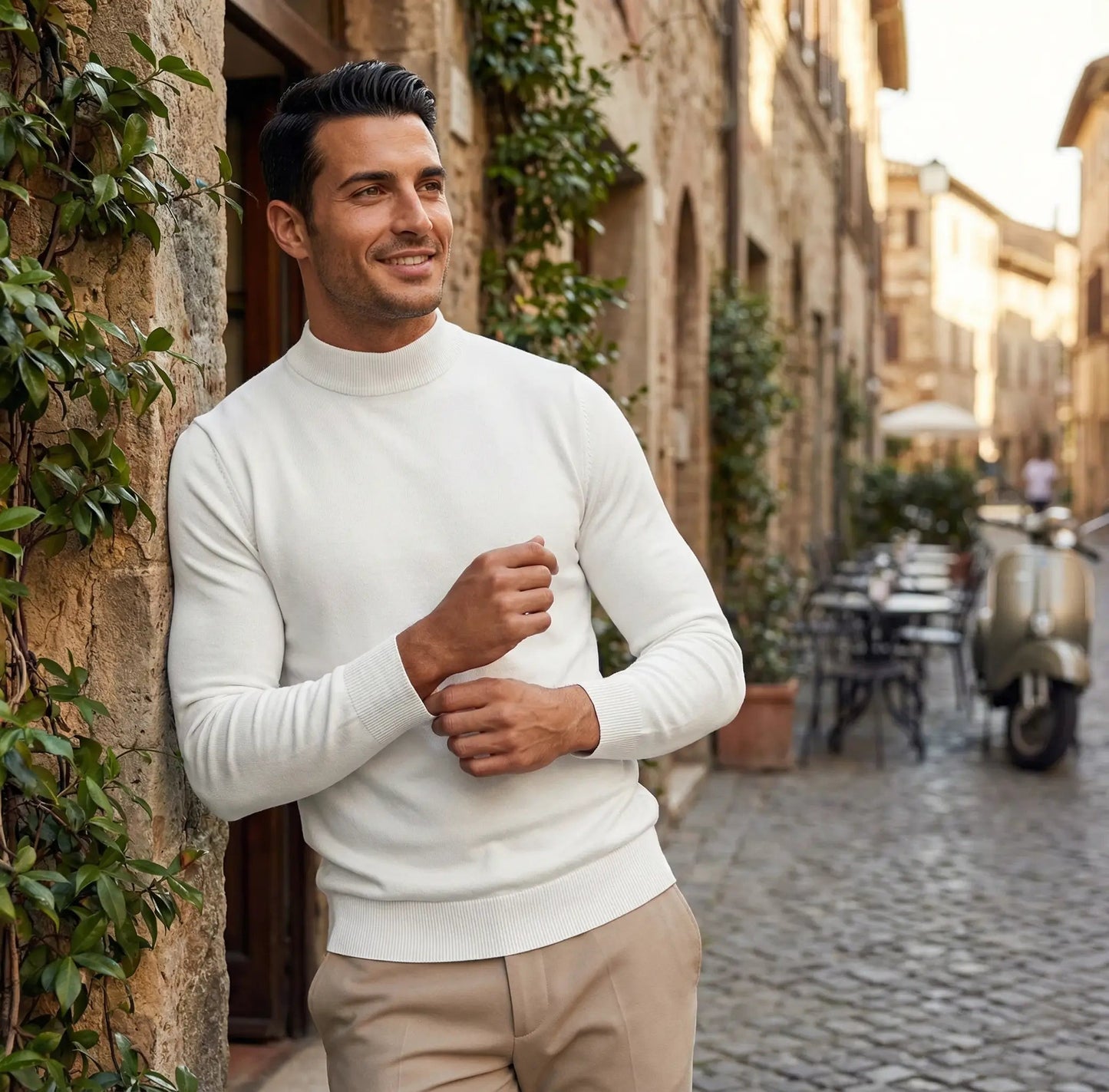 Valentin Herren Langarm-Shirt Mock-Neck