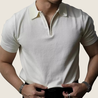 Herren Polohemd Minimal Reißverschlusskragen Vincent
