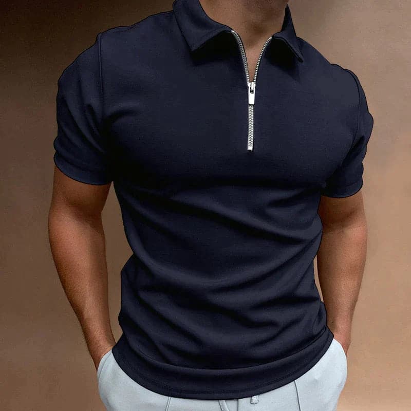Erik Herren Polo-Shirt Mit Halb-Reißverschluss Kragen