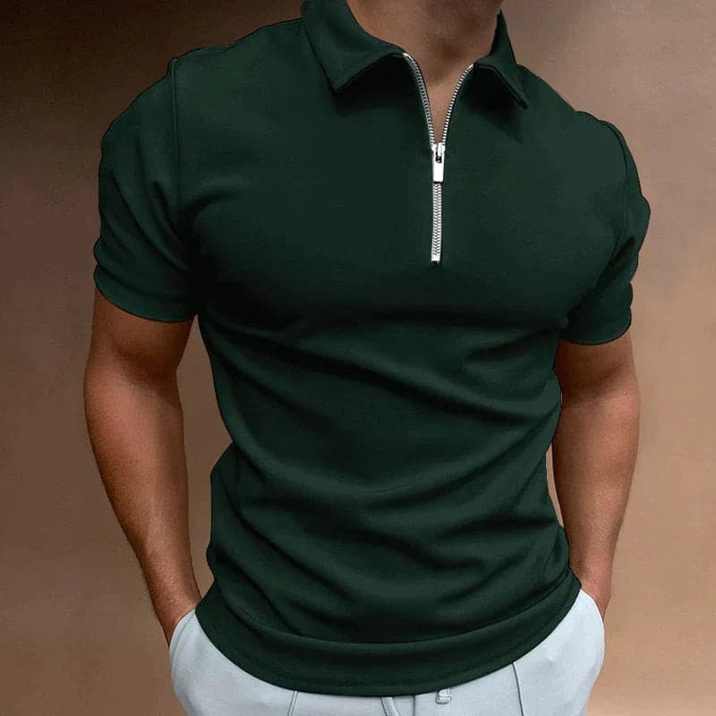 Erik Herren Polo-Shirt Mit Halb-Reißverschluss Kragen