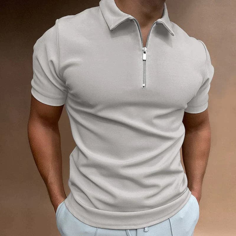 Erik Herren Polo-Shirt Mit Halb-Reißverschluss Kragen