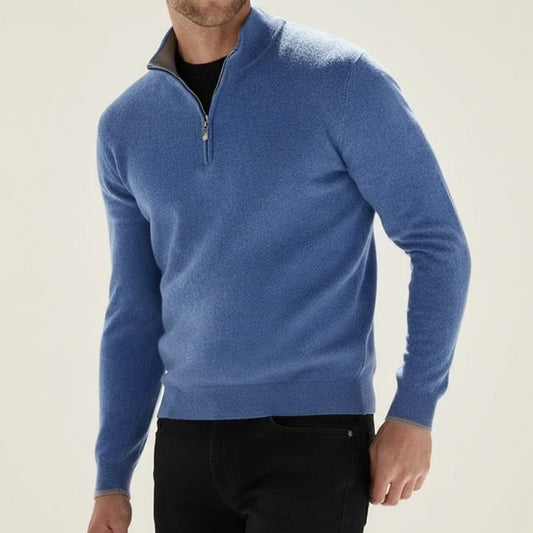 Herren Langarmpullover Halb-Reißverschluss - Eveloria
