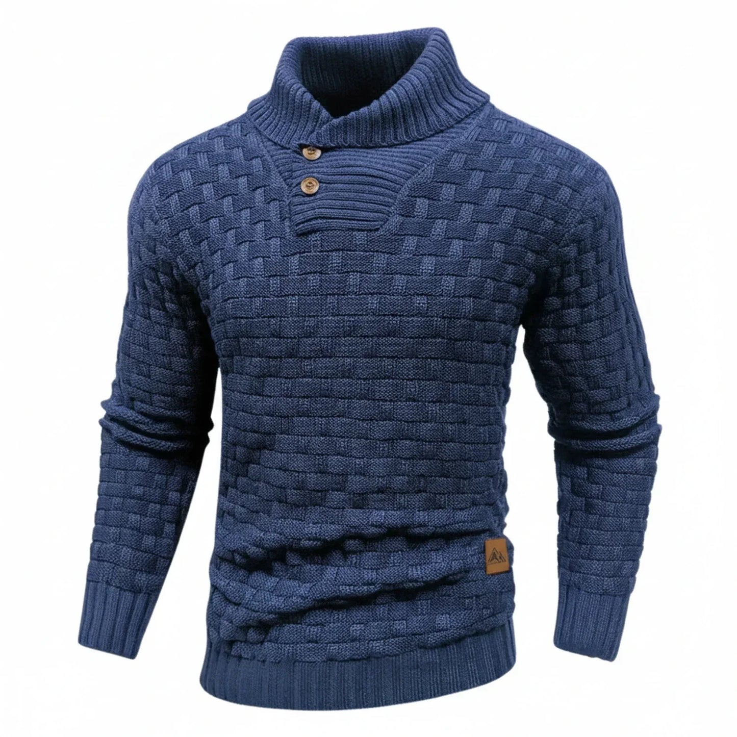 Herren Strickpullover Strukturierter Look Knopfkragen - Eveloria