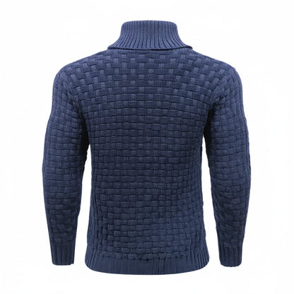 Herren Strickpullover Strukturierter Look Knopfkragen