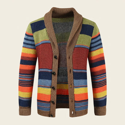 Herren Strickcardigan Gestreift mit Knöpfen - Eveloria