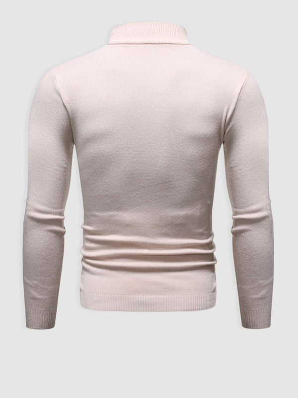 Herren Rollkragenpullover Slim-Fit aus Merino-Wolle Beige