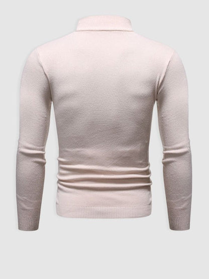 Herren Rollkragenpullover Slim-Fit aus Merino-Wolle Beige