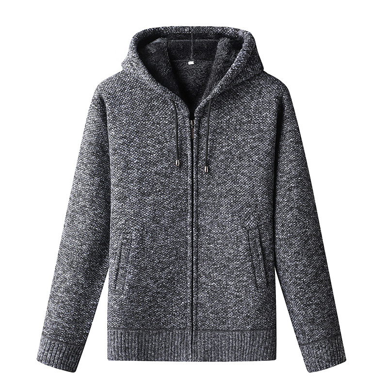 Herren Strickjacke mit Kapuze Reißverschluss