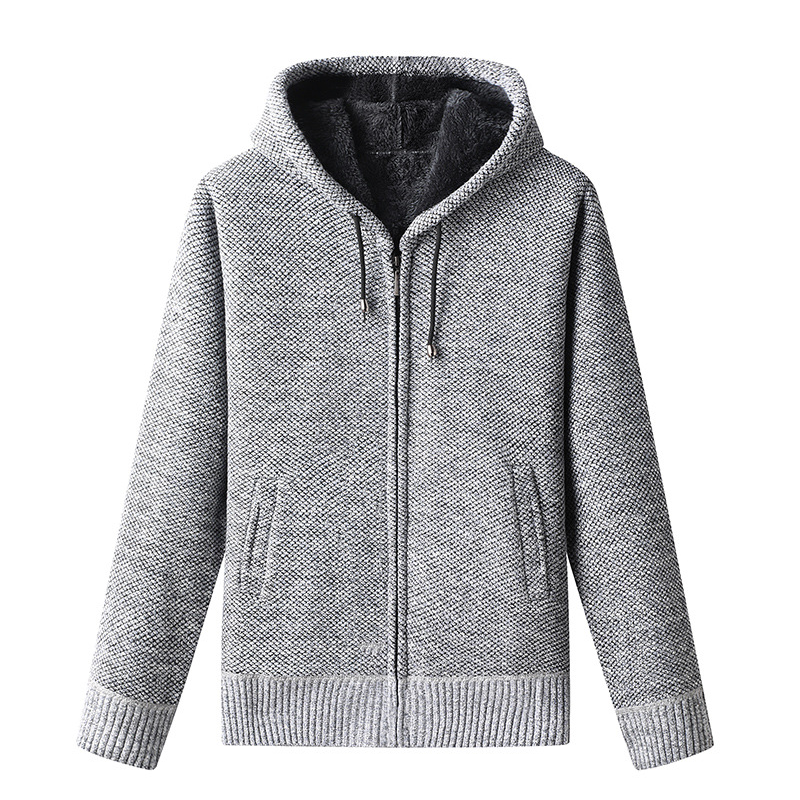 Herren Strickjacke mit Kapuze Reißverschluss