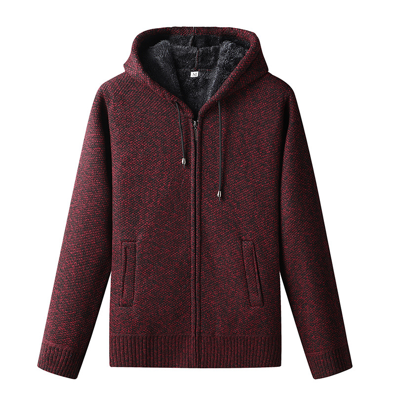 Herren Strickjacke mit Kapuze Reißverschluss