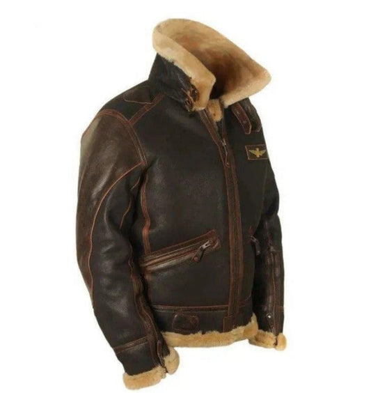 Herren Lederjacke Dicke Vintage Optik Schwarz - Eveloria