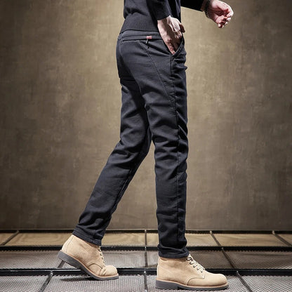 Herren Cordhose Slim Fit Fleece-Futter Braun