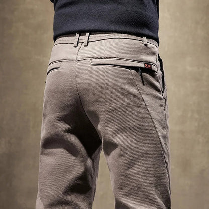 Herren Cordhose Slim Fit Fleece-Futter Braun