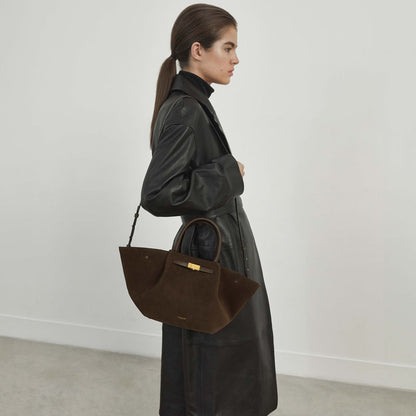 Damen Trapez-Tasche Leder Lässig