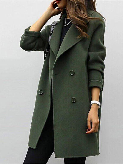 Damen Wintermantel Klassischer Revers Chic