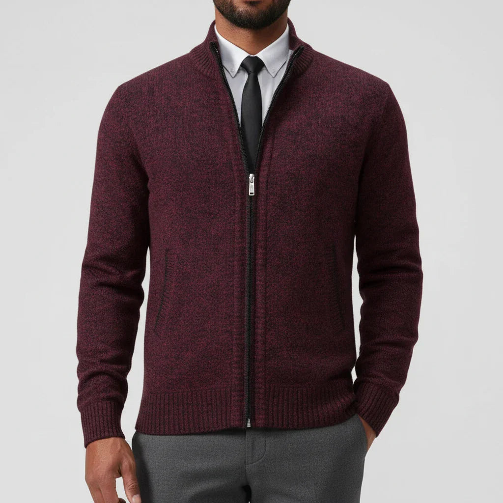 Herren Strickjacke Reißverschluss Vorne