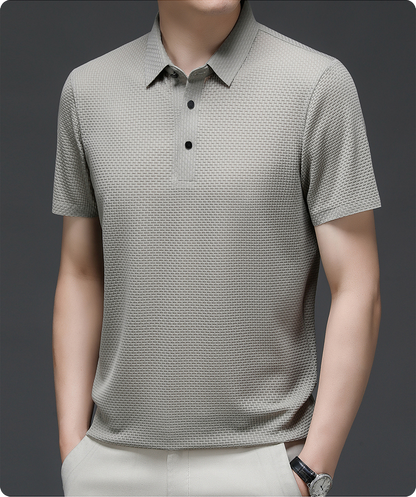 Herren Polo-Shirt Kurzarm Strukturstoff Business Lässig - Eveloria