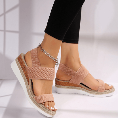Damen Orthopädische Plattform Sandalen Kreuzriemen