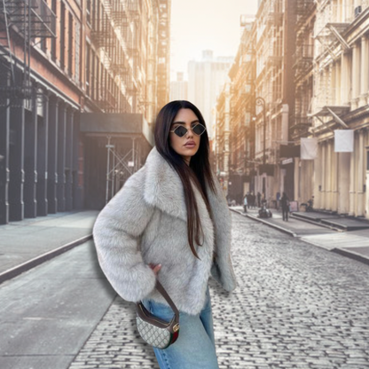 Eveloria Damen Kunstpelzmantel Warm